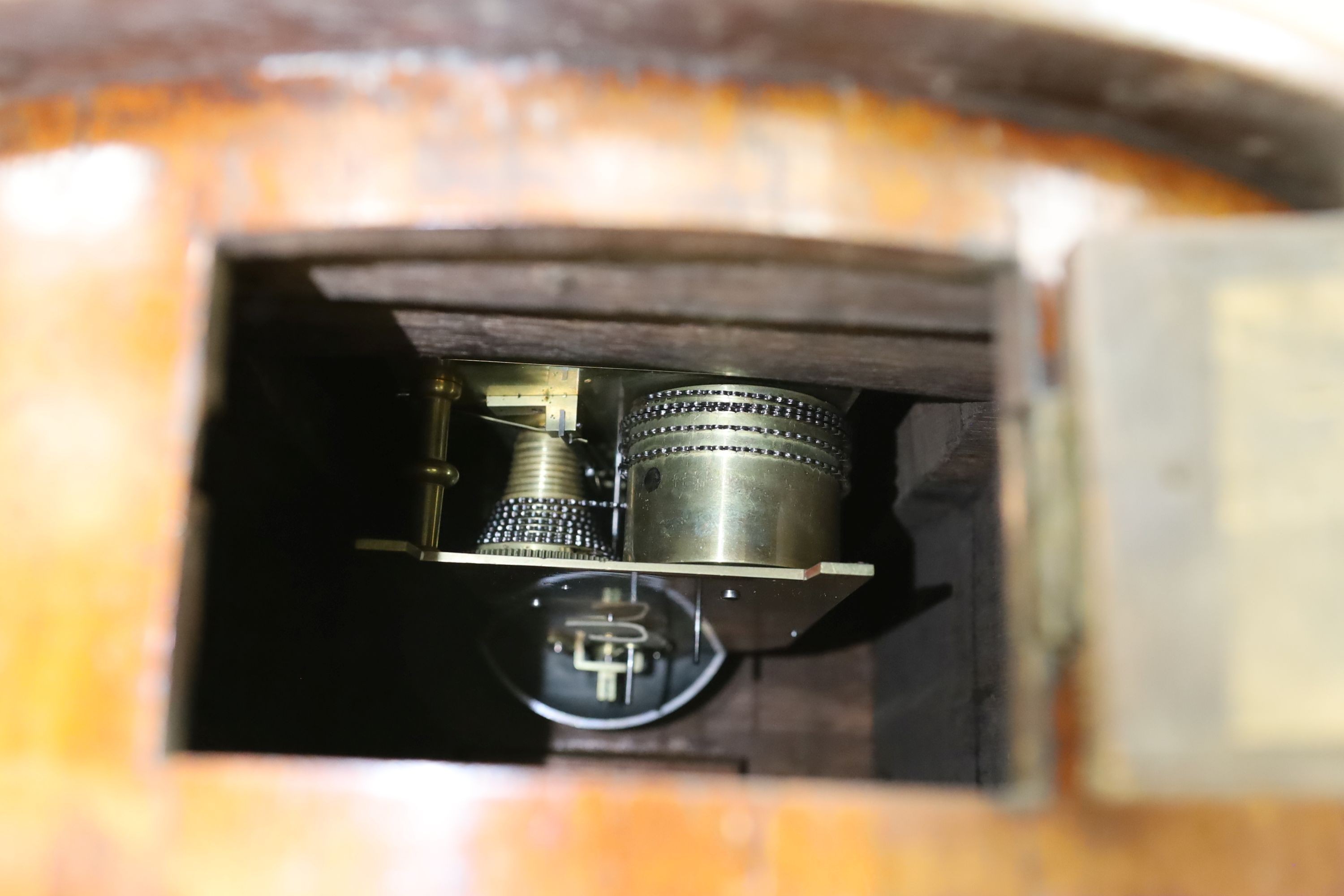 A large Victorian oak-cased dial clock, 56 cms diameter.